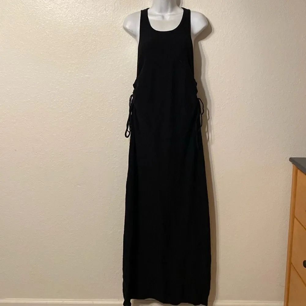 Free People Beach Sleeveless Textured Ruched Maxi Dress Small